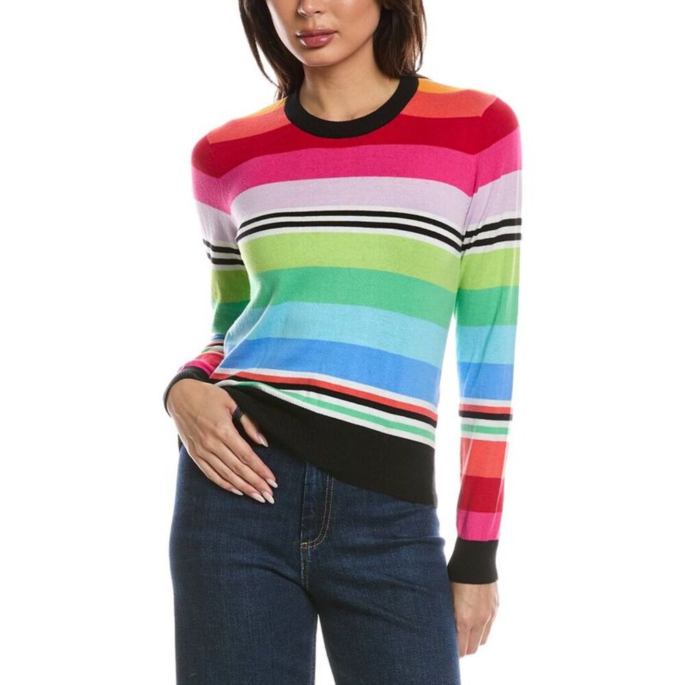 Wispr Womens Ivy Stripe Crewneck Top, Black